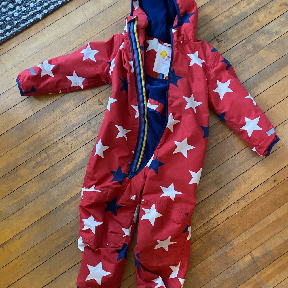 Mini Boden Red Snowsuit with Star Design (5-6)